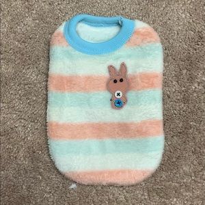 Peach and Blue Pet Sweatshirt with Bunny